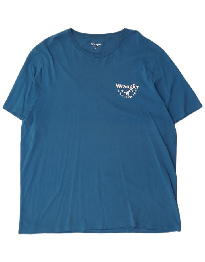 Wrangler Herren T-Shirt Top 2XL Blaue Baumwolle