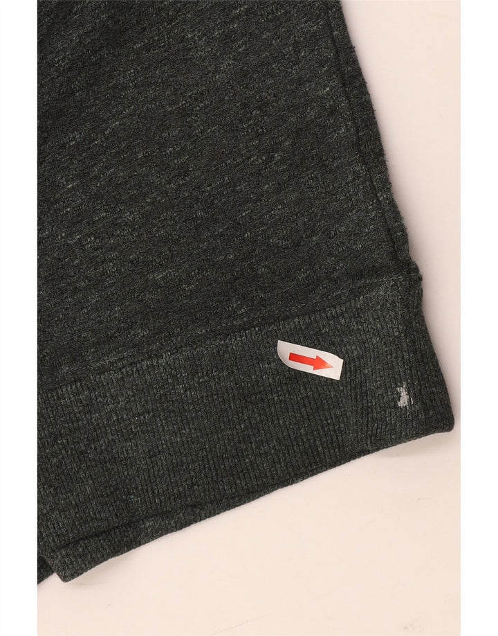 Reiss Herren-Sweatshirt-Pullover, klein, grün gefleckte Baumwolle