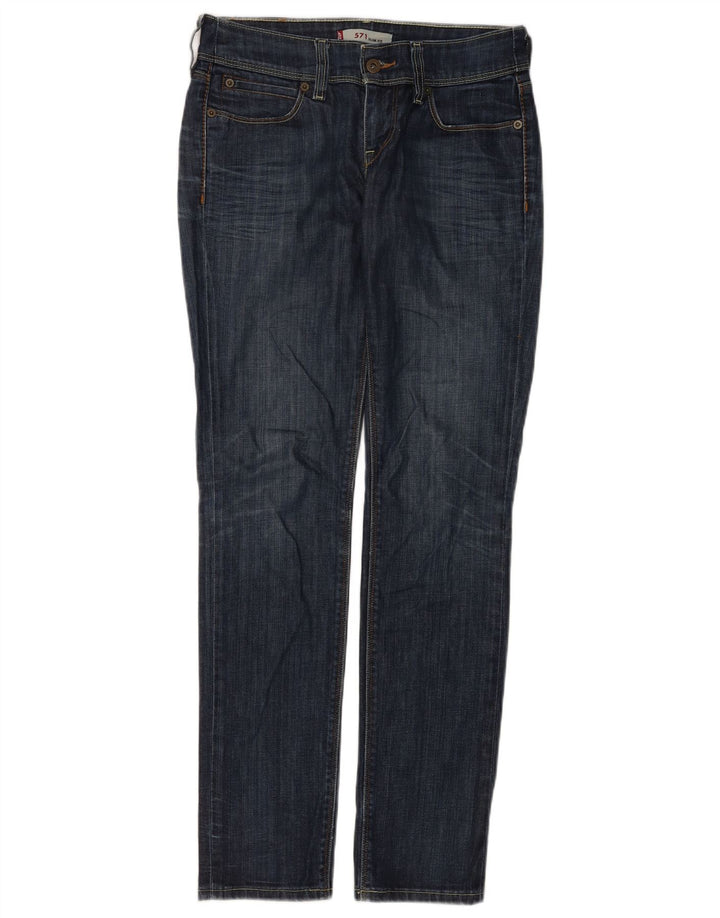 Levi's Damen 571 Slim Jeans W29 L32 Marineblau Baumwolle