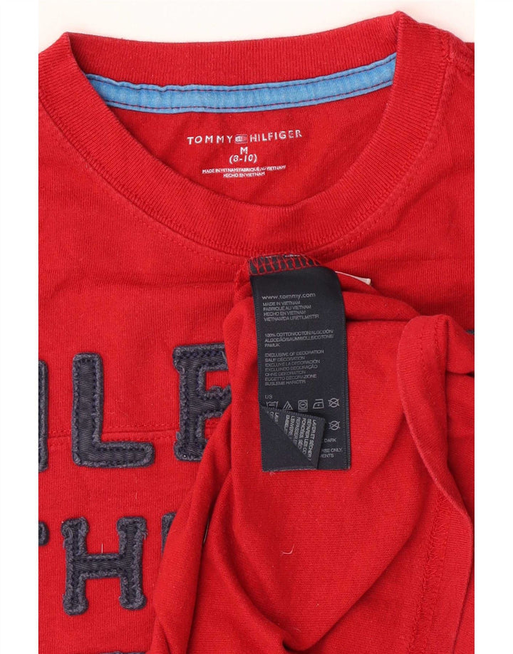 Tommy Hilfiger Jungen-Oberteil mit Grafik, langärmlig, 8–9 Jahre, Mittelrot
