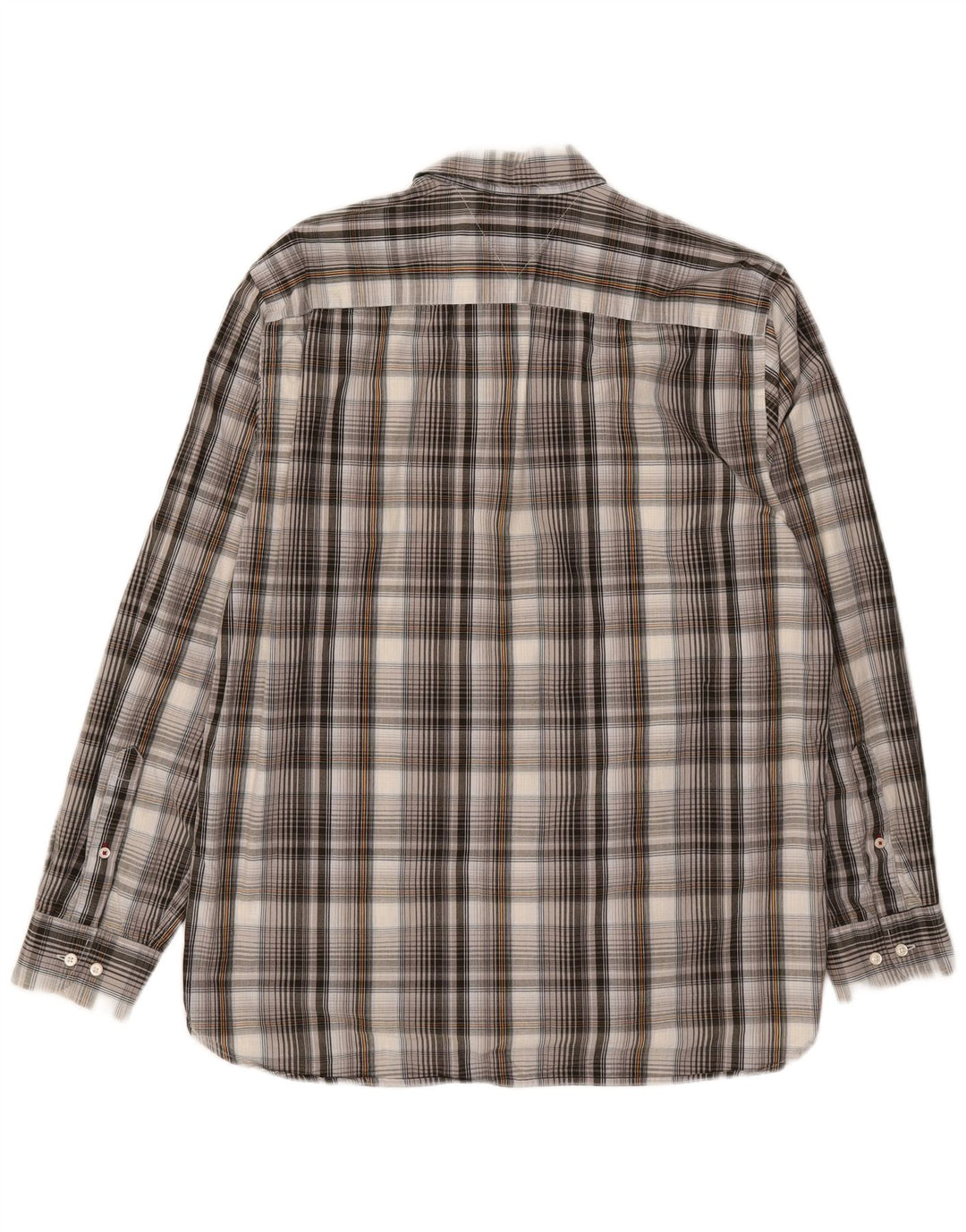 Tommy Hilfiger Herren-Hemd mit normaler Passform, XL, grau kariert, Baumwolle