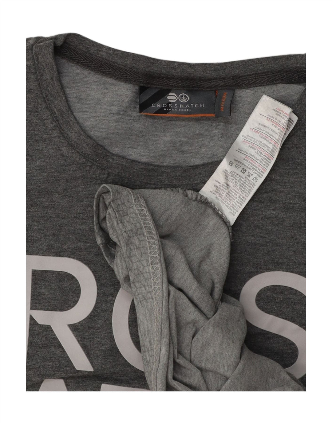 CROSSHATCH Mens Graphic T-Shirt Top Medium Grey Cotton Vintage Crosshatch and Second-Hand Crosshatch from Messina Hembry 
