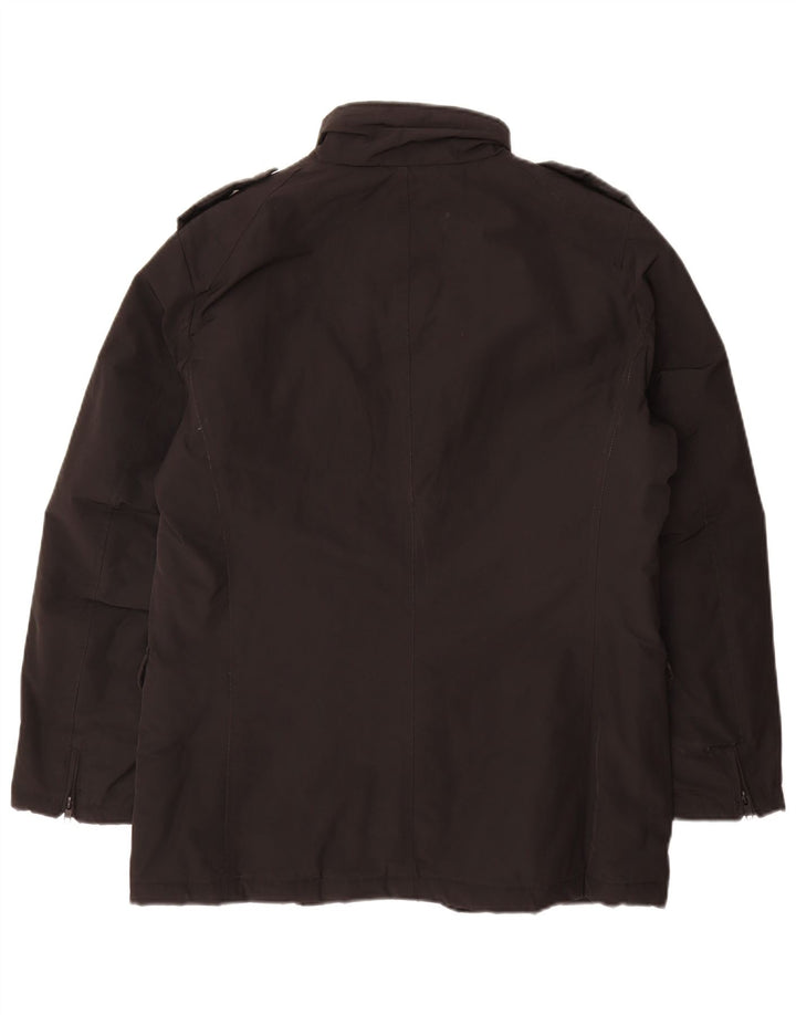 Bomboogie Herren-Militär-Jacke, gepolstert, UK 42, XL, Schwarz, Polyester