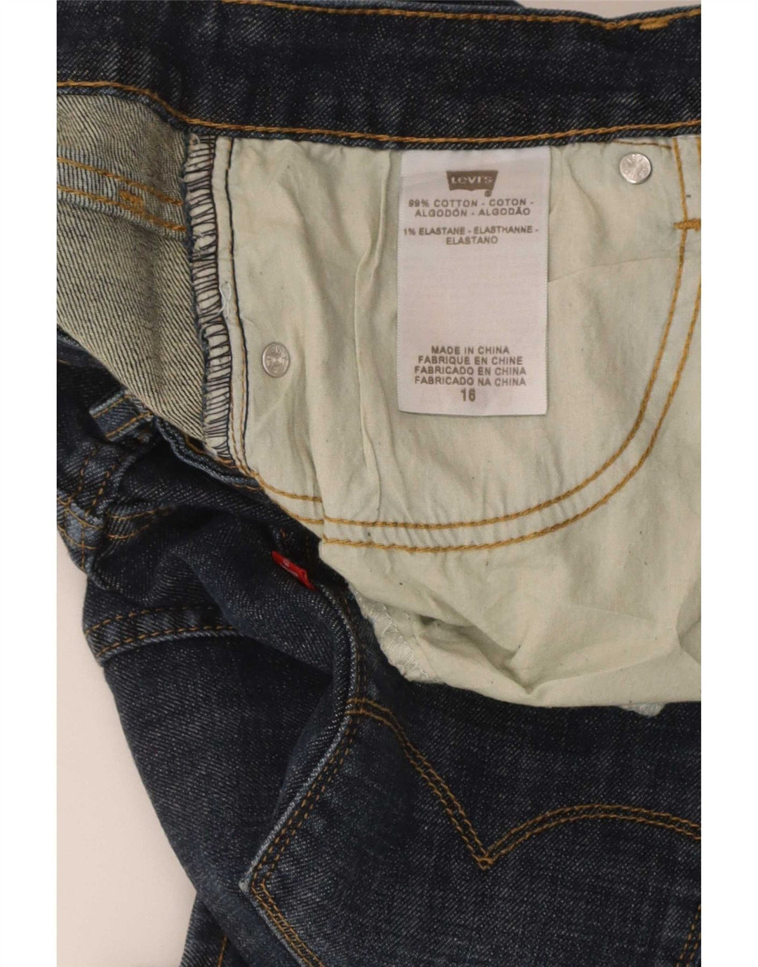 Levi's Damen Mini-Jeansrock US 16 XL W36 Blaue Baumwolle