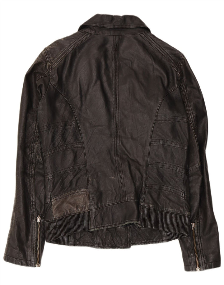 Bomboogie Damen Leder Bikerjacke UK 14 Medium Schwarz