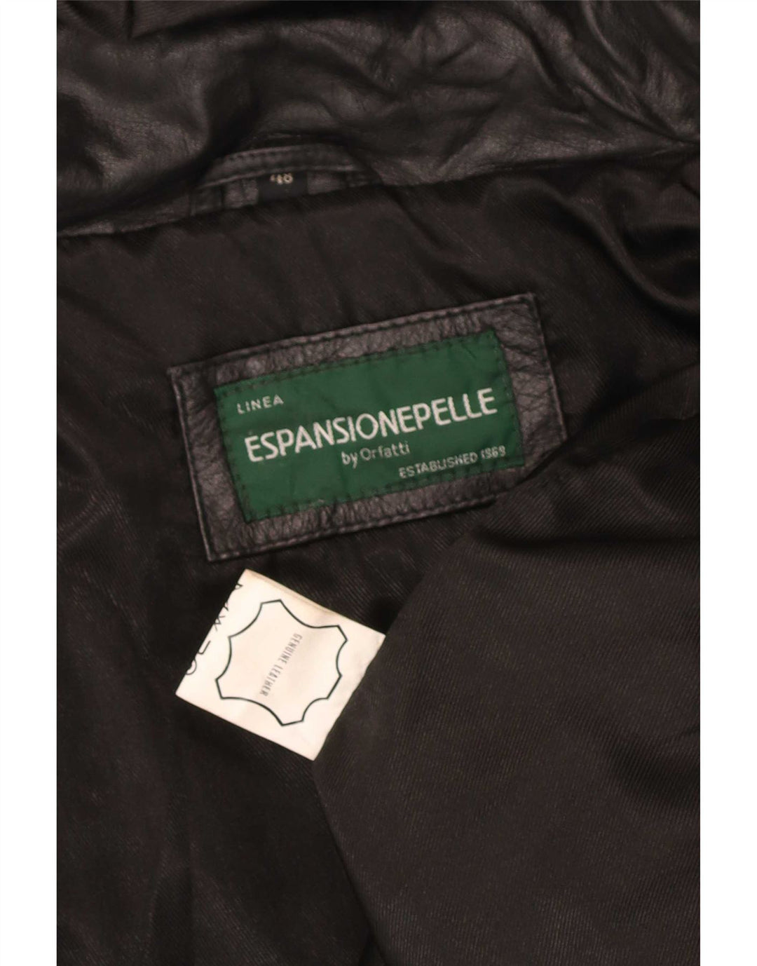 Orfatti Damen Ledermantel mit Kapuze IT 48 XL Schwarz