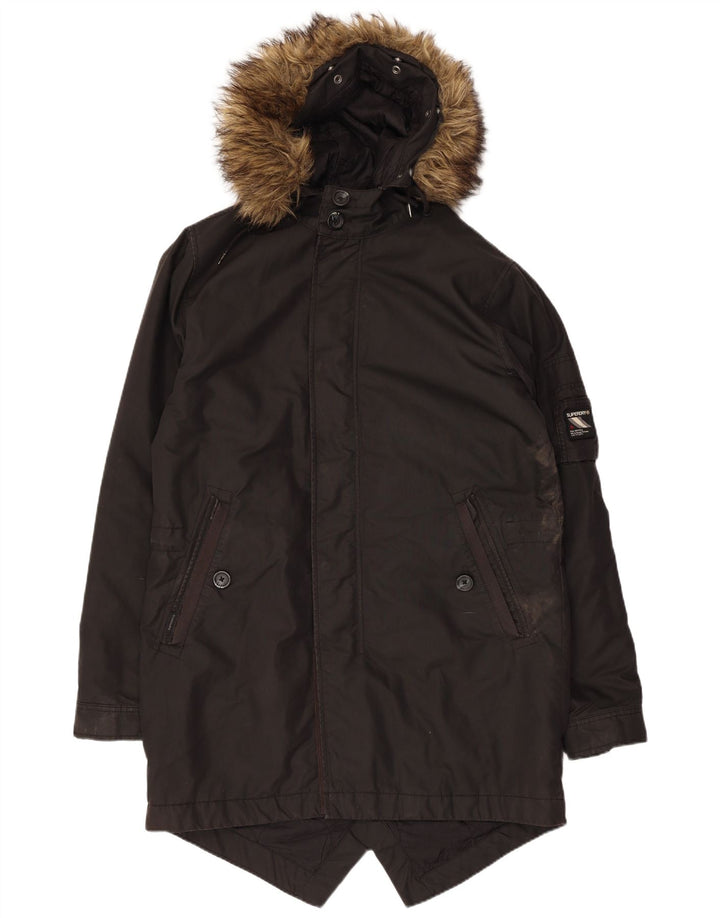 Superdry Herren-Parka mit Kapuze, UK 38, mittleres Khaki