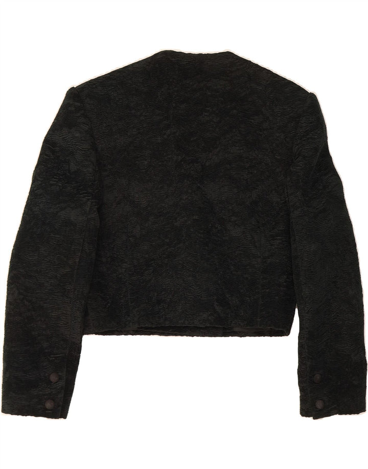 COMMA, Womens Crop Double Breasted Blazer Jacket UK 14 Medium Black Vintage Comma, and Second-Hand Comma, from Messina Hembry 