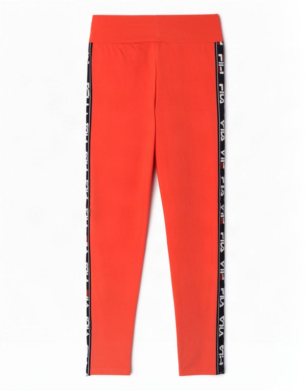 Fila Womens Graphic Leggings UK 10 Small Red Colourblock Baumwolle