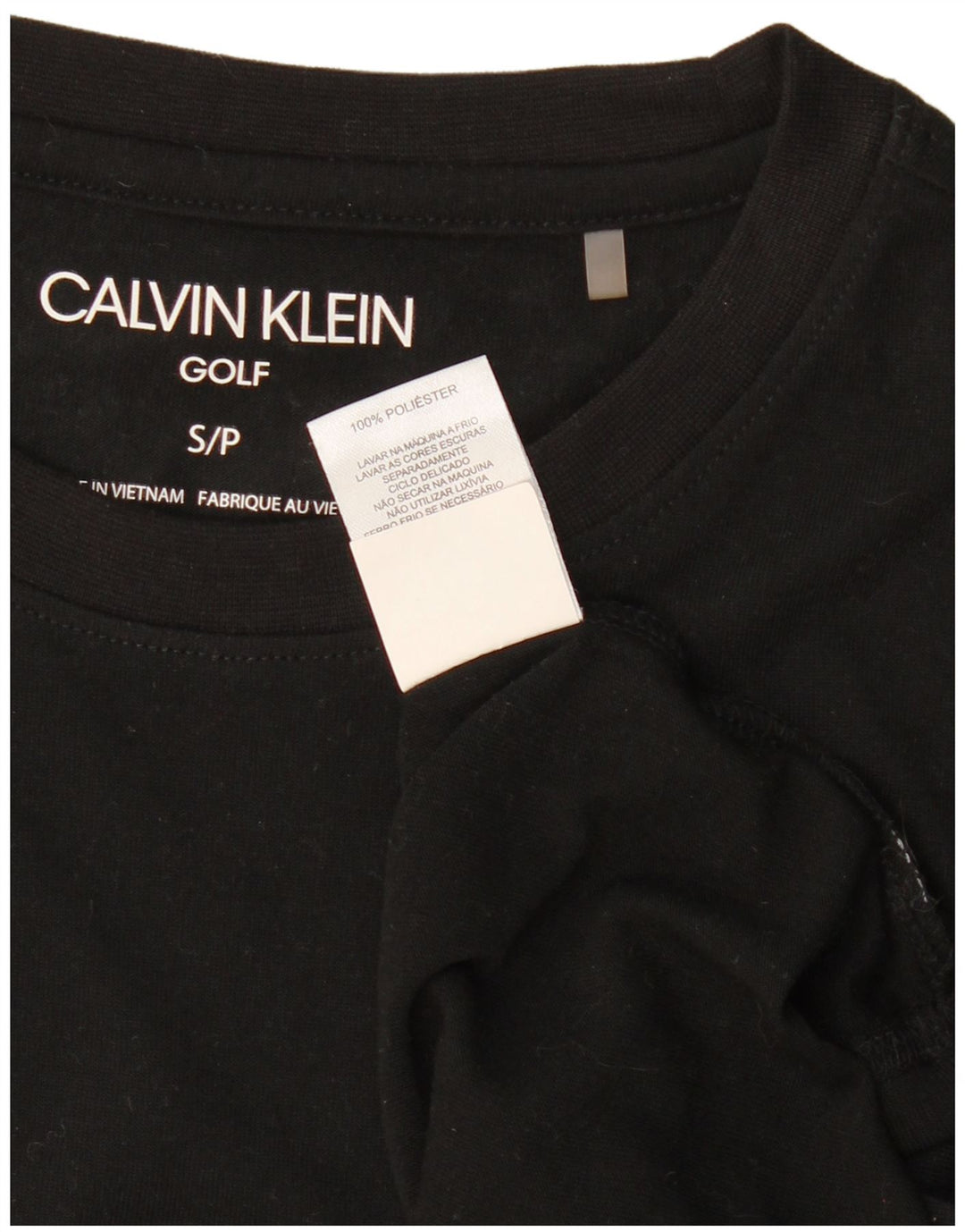 CALVIN KLEIN Herren Golf T-Shirt Top Small Schwarz Polyester