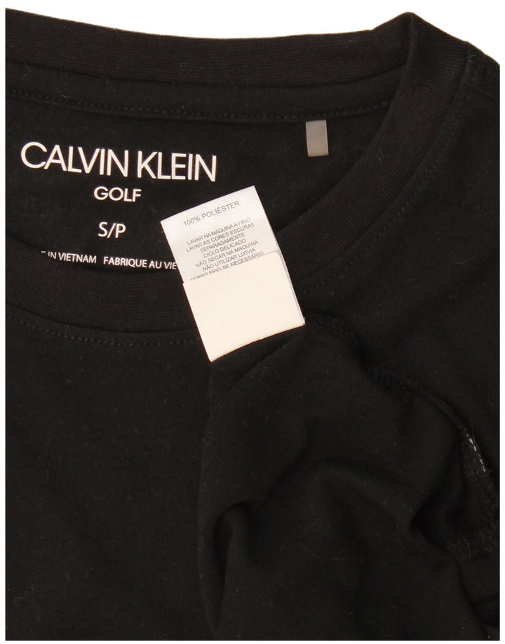 CALVIN KLEIN Herren Golf T-Shirt Top Small Schwarz Polyester