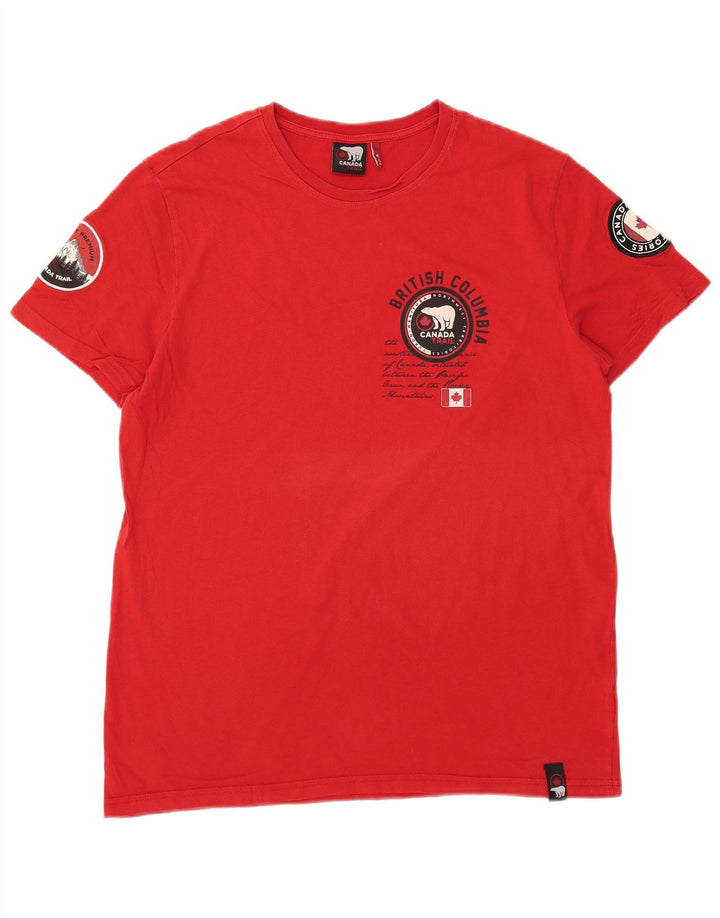 Canada Herren Grafik-T-Shirt-Oberteil aus mittelroter Baumwolle
