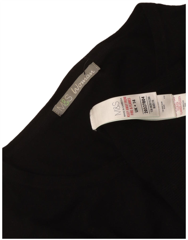 Marks & Spencer Damen-Cardigan-Pullover UK 14 Mittelschwarze Viskose
