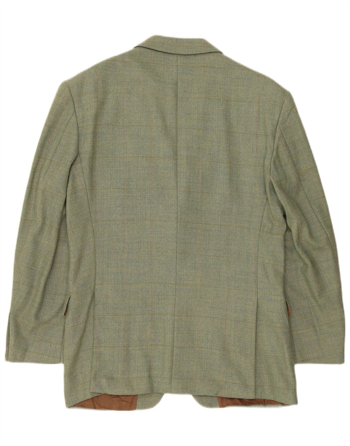 Brooksfield Herren-Blazer mit 2 Knöpfen, IT 48, mittelgrün karierte Wolle
