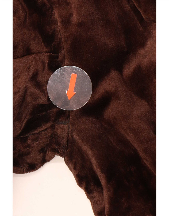 Vintage Damen Samtmantel UK 14 Mittelbraun