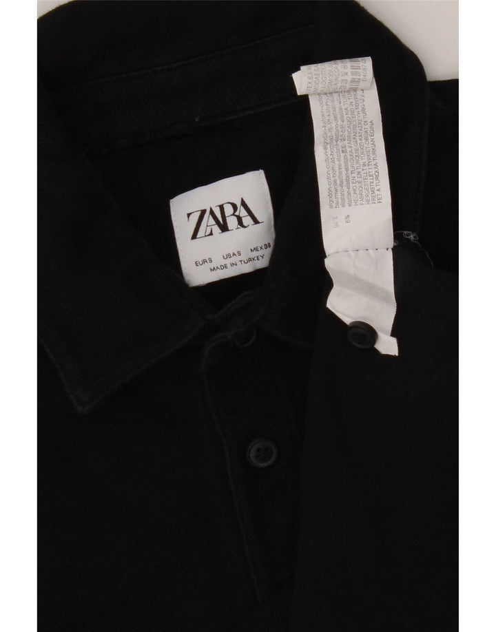 Zara Herren Poloshirt Small Schwarz Baumwolle
