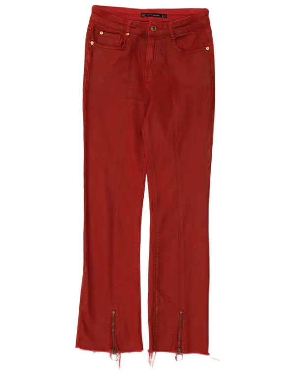 Zara Damen Trafaluc Bootcut Jeans EU 34 2XS W24 L26 Rot
