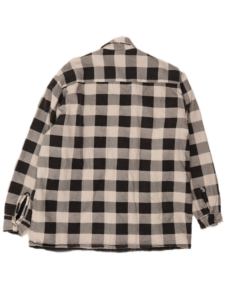 JOY Herren-Lumberjack-Flanellhemd XL aus schwarzer Gingham-Baumwolle