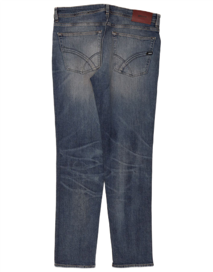 Gas Herren Distressed Slim Jeans W33 L30 Blau