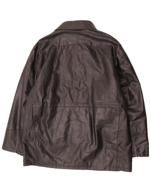 Vintage Herren Lederjacke IT 54 2XL Schwarzes Leder