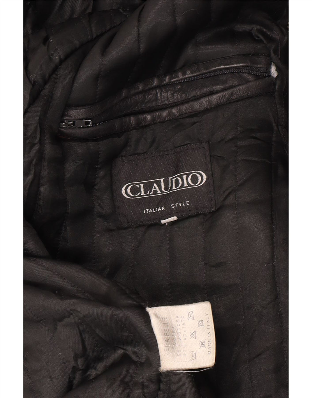 Claudio Herren Lederjacke UK 42 XL Schwarzes Leder