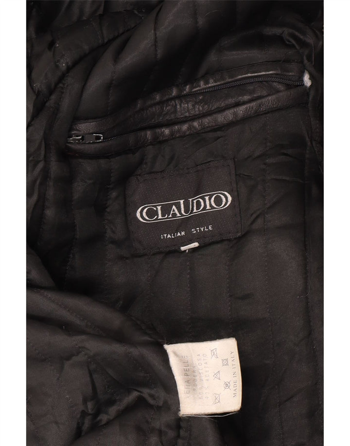 Claudio Herren Lederjacke UK 42 XL Schwarzes Leder