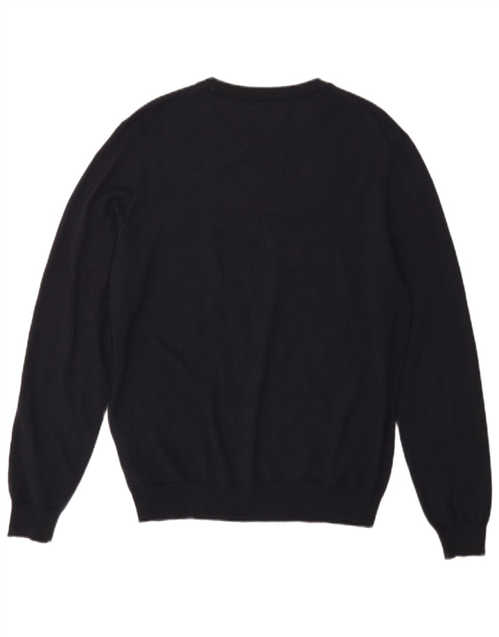 Replay Herren-Pullover mit Rundhalsausschnitt, mittelmarineblaue Merinowolle