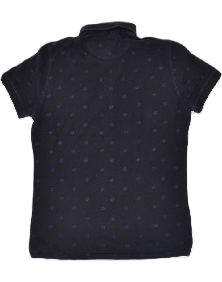 MASSIMO DUTTI Mens Polo Shirt Medium Black Floral Cotton | Vintage Massimo Dutti | Thrift | Second-Hand Massimo Dutti | Used Clothing | Messina Hembry 