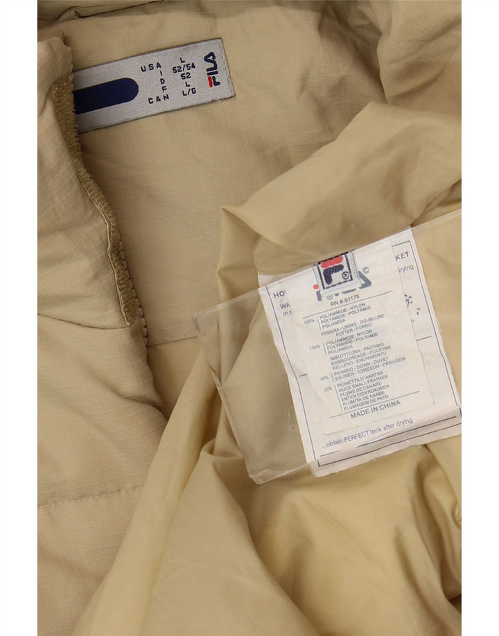 Fila Herren gepolsterter Mantel UK 40 Large Beige Nylon