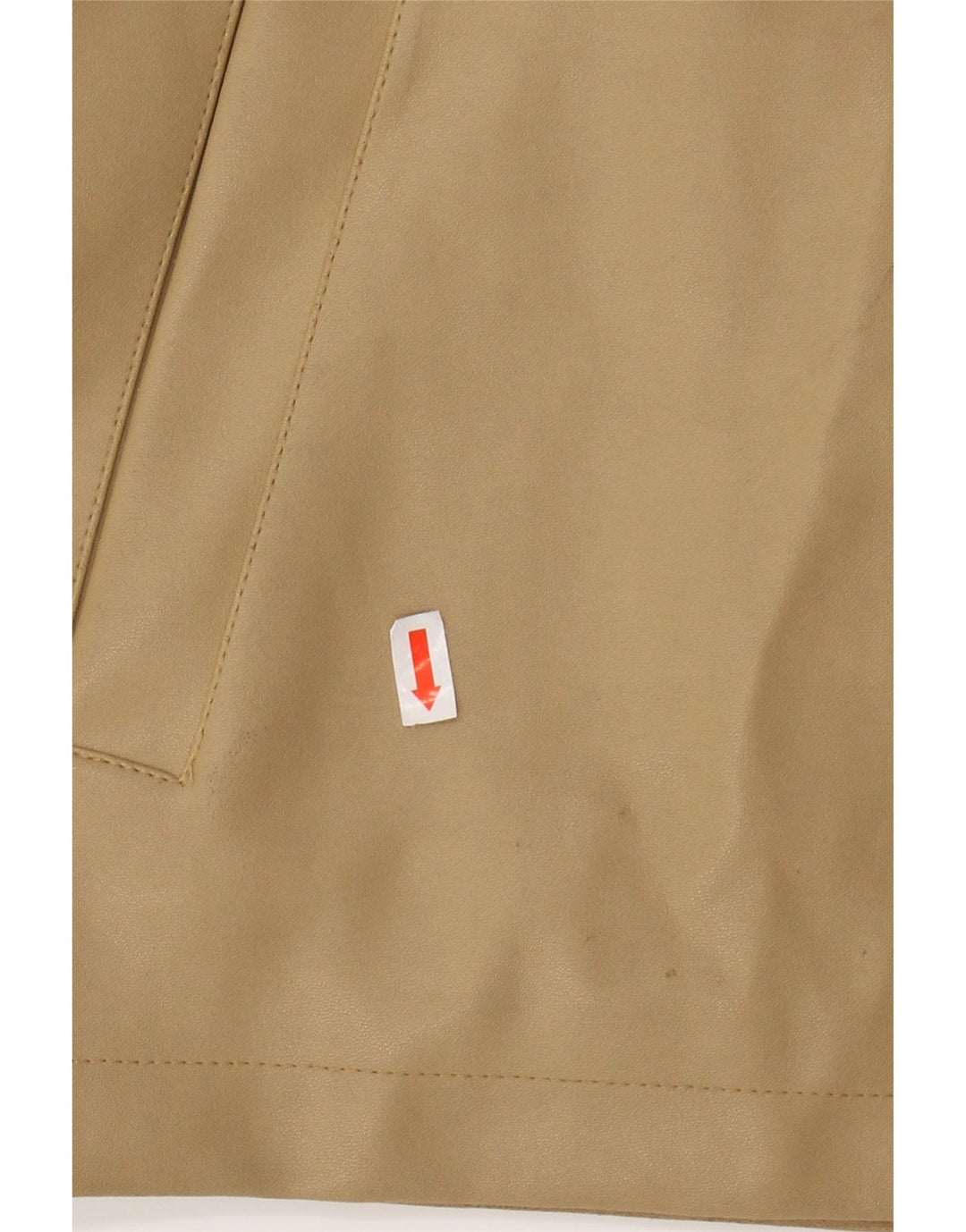 VINTAGE Womens Faux Leather Bomber Jacket UK 14 Medium Beige PVC