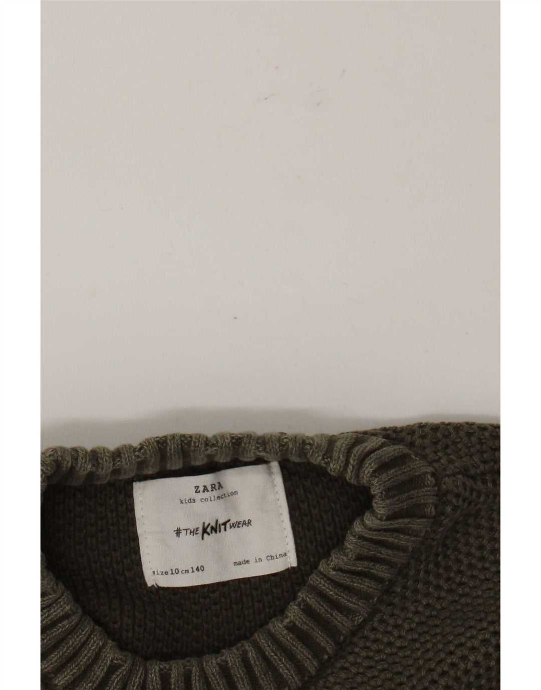Zara Jungen-Pullover mit Rundhalsausschnitt, 9–10 Jahre, Khaki