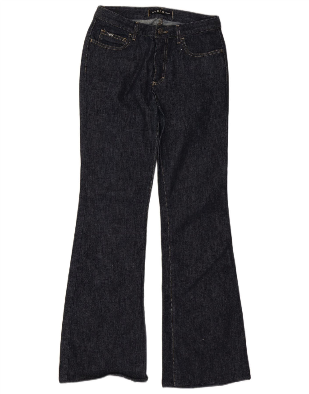 Gas Damen Schlagjeans W28 L30 Marineblaue Baumwolle