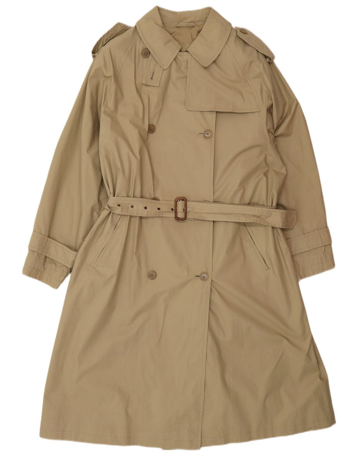 Ombraluce Damen-Trenchcoat in Übergröße, UK 14, mittelbeige Baumwolle
