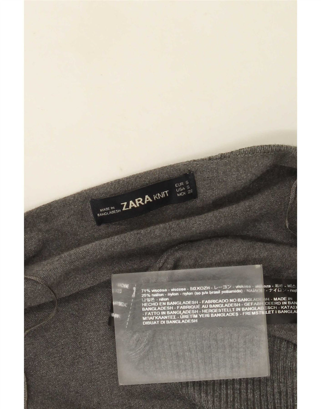 Zara Damen-Strickjacke, übergroß, asymmetrisch, offen, Gr. 10, klein, Grau