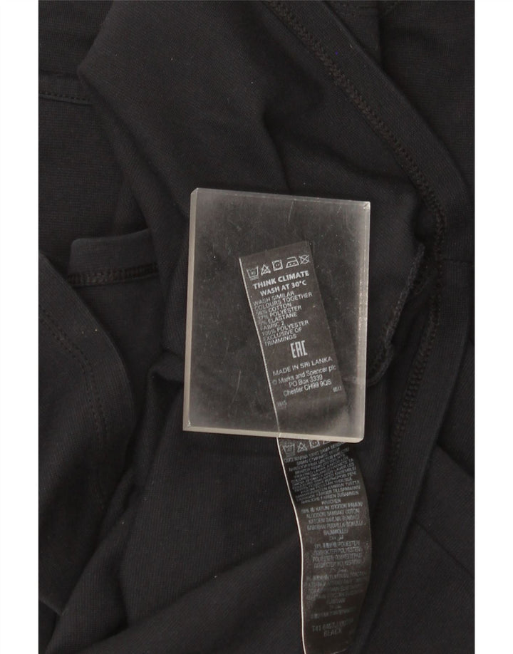 Marks & Spencer Damen-Tunika-Oberteil mit 3/4-Ärmeln, UK-Größe 12, mittelschwarz, Baumwolle