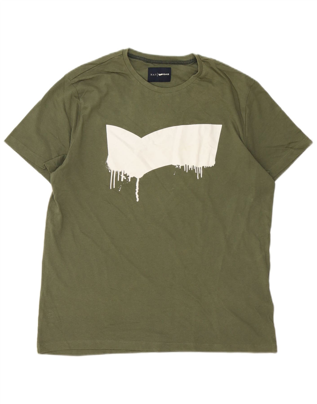 Gas Herren-T-Shirt mit Grafik, Größe L, Grün, Baumwolle