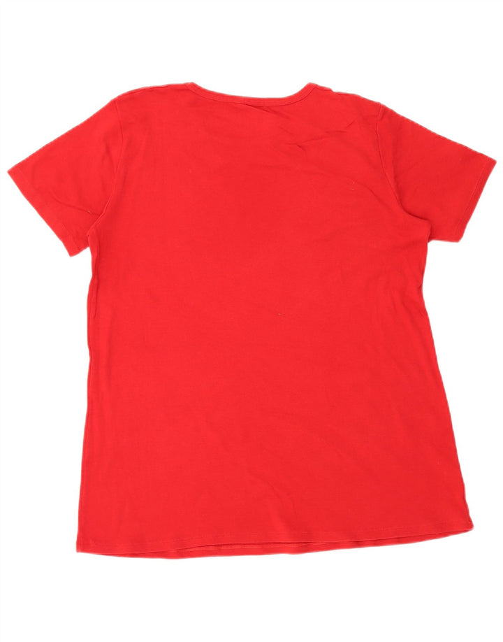 BENETTON Damen T-Shirt Top UK 14 Mittelrot