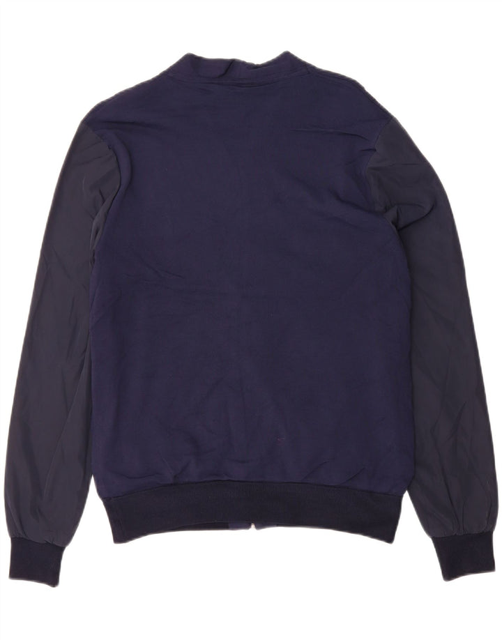 ZARA Mens Bomber Jacket UK 38 Medium Navy Blue Polyester