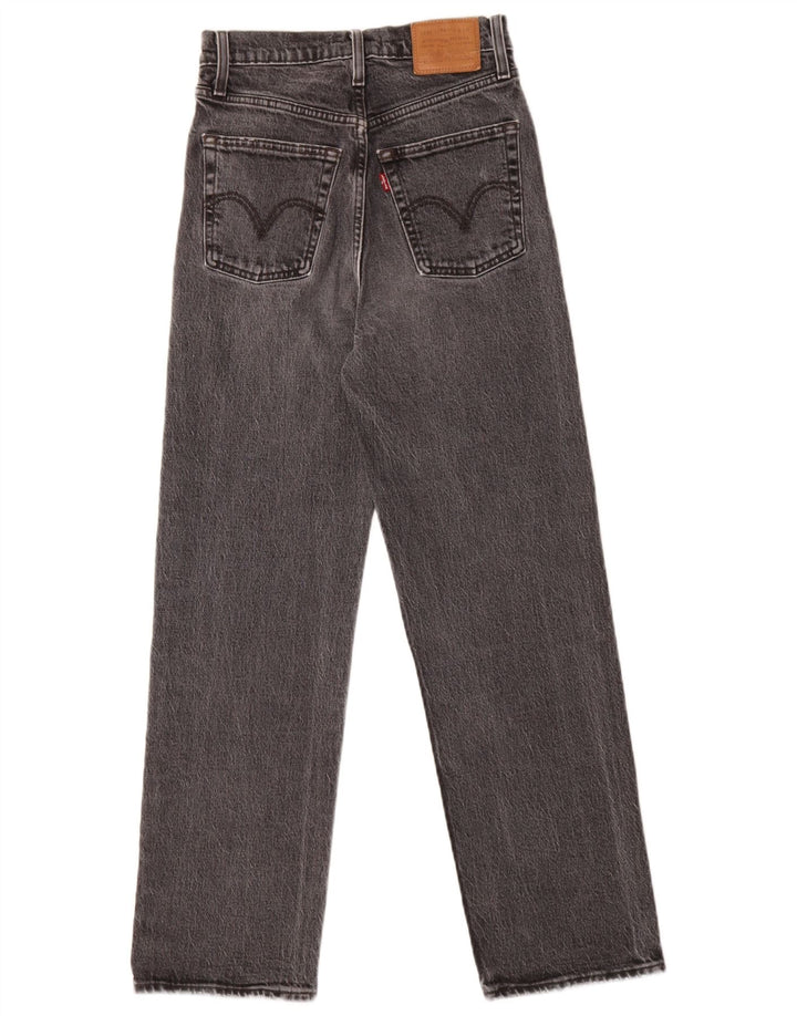Levi's Damen Ribcage Straight Jeans W25 L27 Graue Baumwolle
