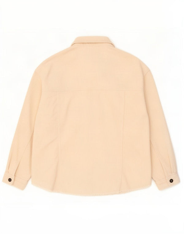 Übergroßes Cordhemd von Zara für Damen, UK 14, mittelbeige Baumwolle