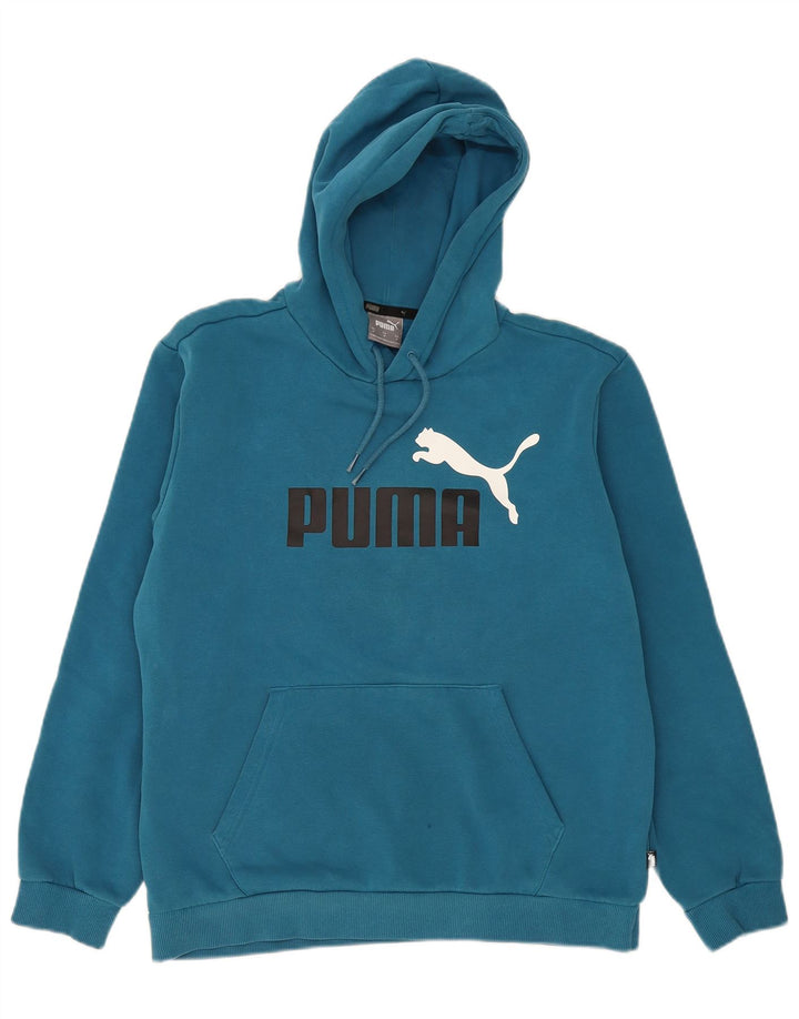 Puma Herren Graphic Hoodie Pullover mittelblaue Baumwolle