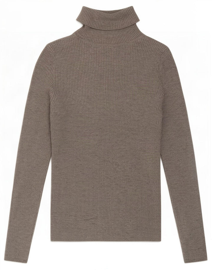 Marks & Spencer Damen-Pullover mit Rollkragen, Gr. 10, Größe S, graue Viskose