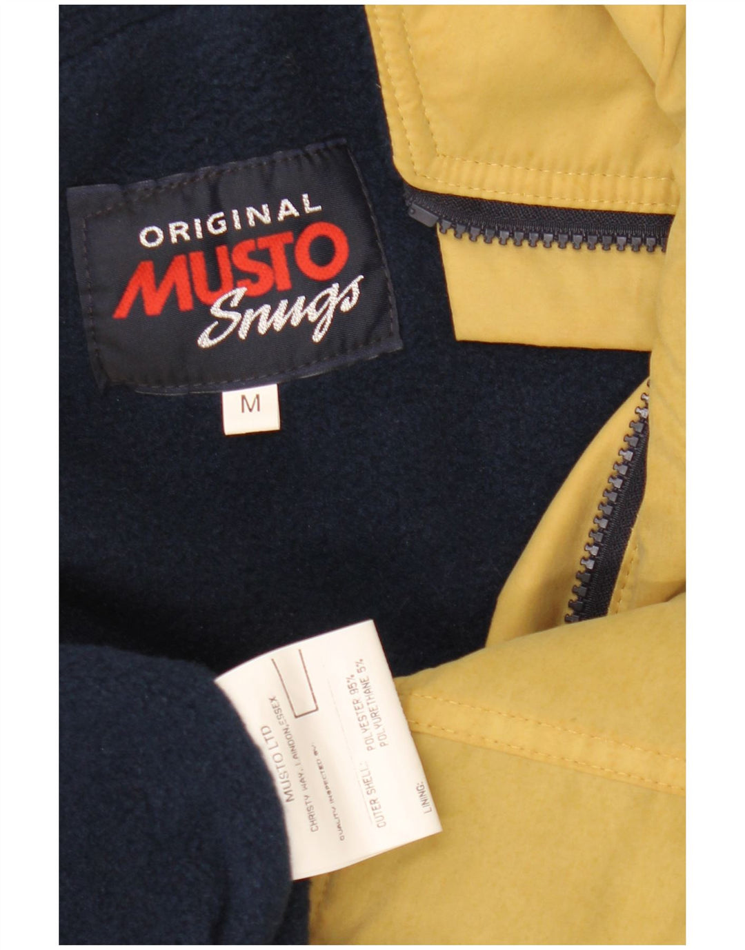 Musto Herren-Bomberjacke mit Grafik, UK 38, Mittelgelb, Polyester, nautisch