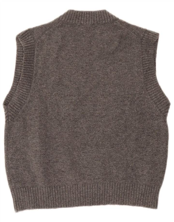Zara Damen Weste Tank Top UK 14 Mittelgraues Polyester