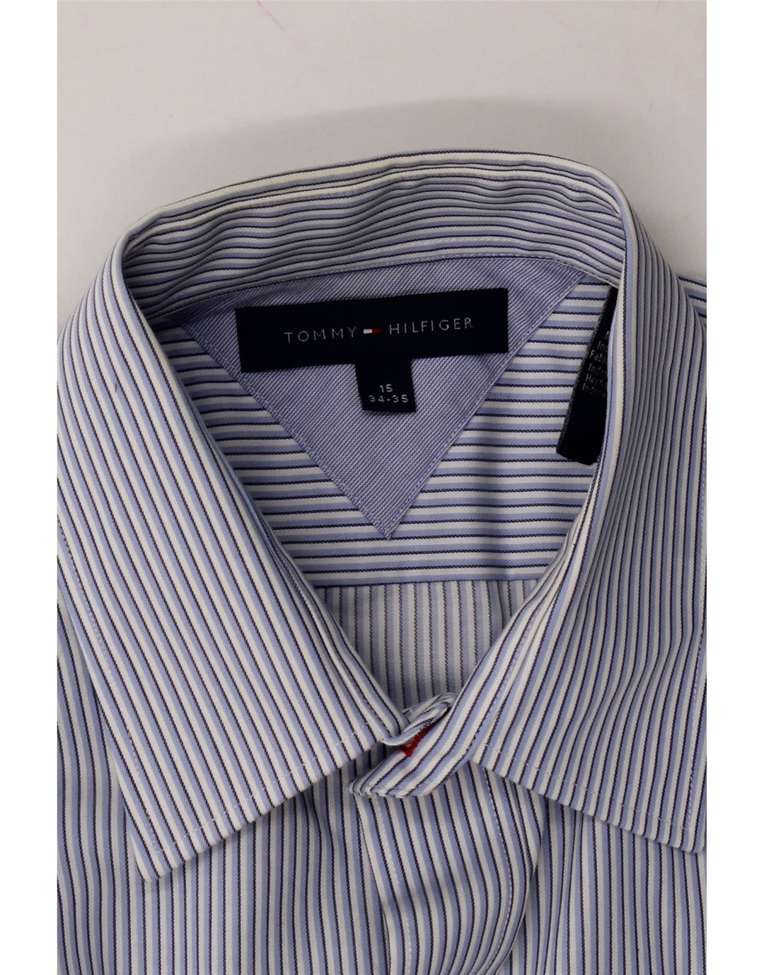 TOMMY HILFIGER Mens Shirt Size 15 Medium Blue Pinstripe Vintage Tommy Hilfiger and Second-Hand Tommy Hilfiger from Messina Hembry 