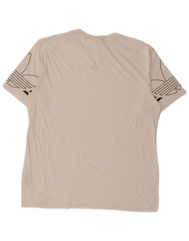 Adidas Herren T-Shirt mit Grafik, groß, aus weißer Baumwolle