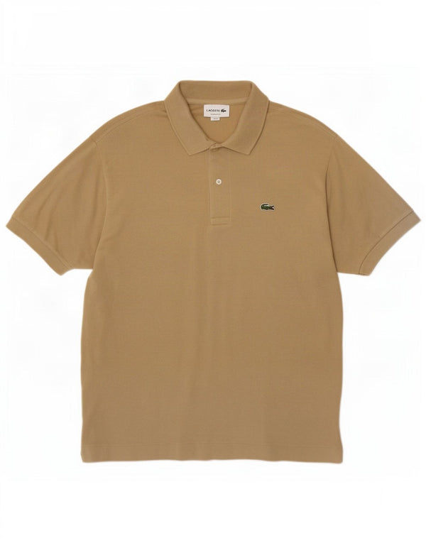 Lacoste Herren-Poloshirt mit klassischer Passform, Größe 5, große beige Baumwolle