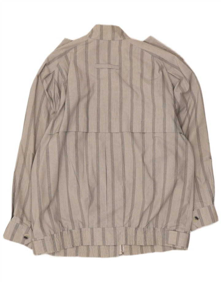 Vintage Herren Militärjacke UK 40 Großes grau gestreiftes Polyester