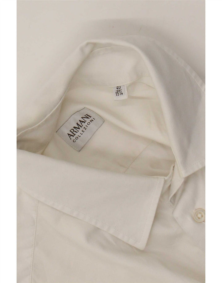 Armani Collezioni Herrenhemd Größe 40 15 3/4 Medium Weiß