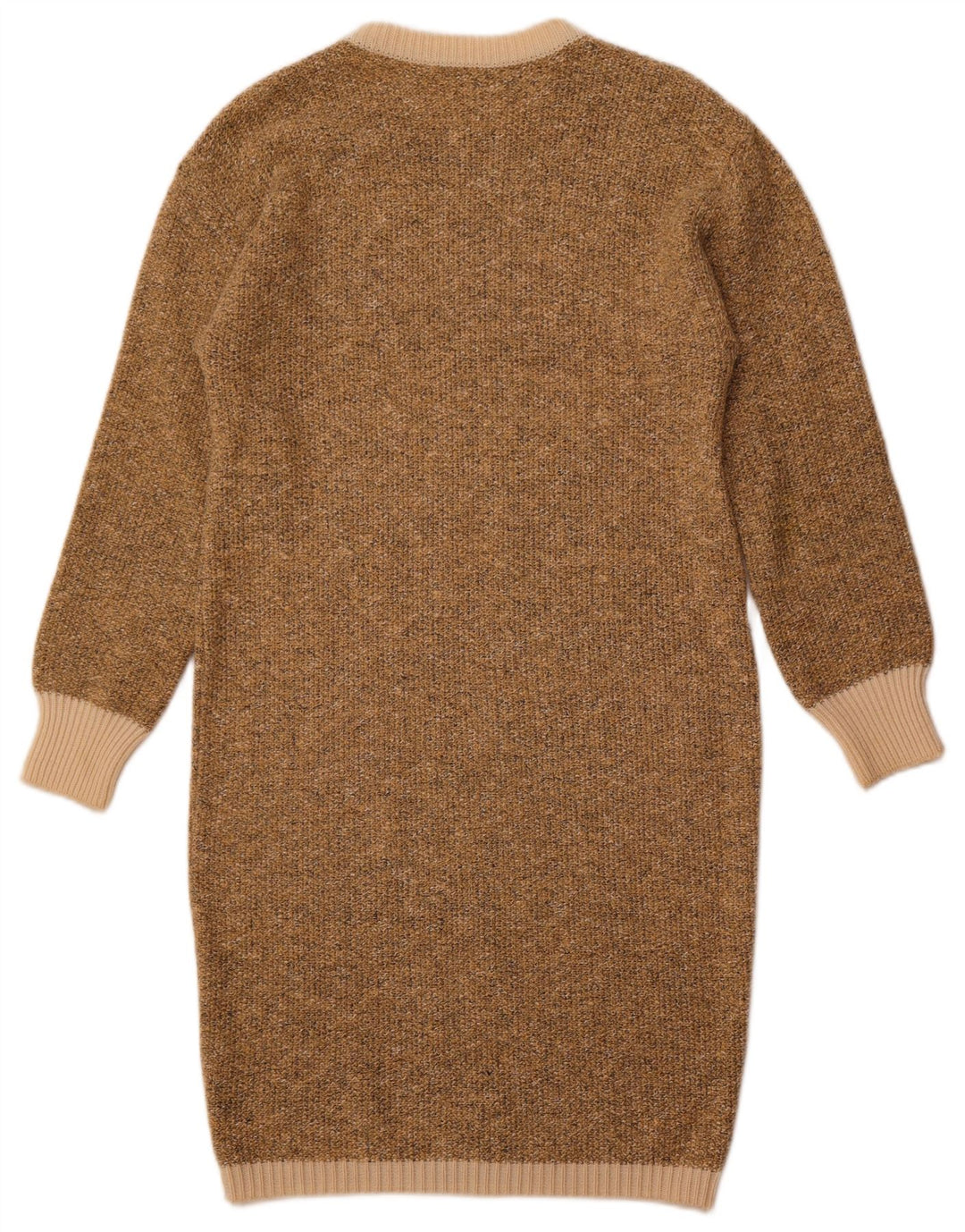 ELLE ERRE Damen Langarm-Pulloverkleid IT 42 Mittelbraune Wolle